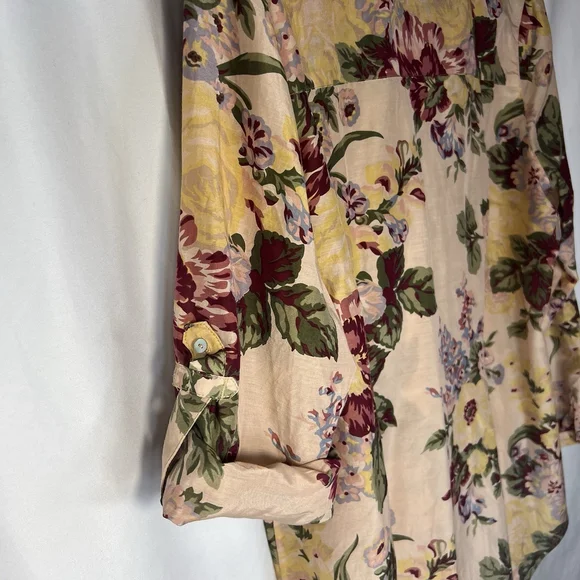 Soft Surroundings Women’s XLP Silk Artsy Blouse Breezy Boho Button Up Tunic Top - Picture 8 of 10